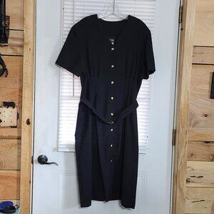 Halmode Plus womans black belted dress size 18W